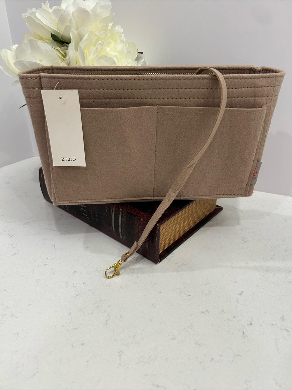 Taupe Tote Organizer Insert - Neutral Taupe